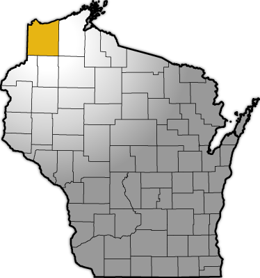 Map of Wisconsin highlighting Douglas County's location within the state